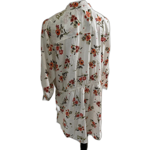 MPH Collection Floral Rose Petite Flower Tie Waist Top Blouse Shirt Size 2X - Picture 3 of 9